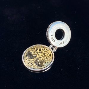 Pandora Dangle: Family Roots Gold and Silver Family Forever Charm